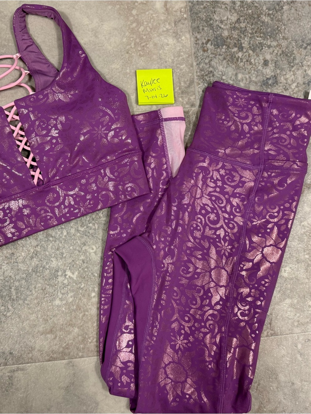 Crowned Athletics golden dreamer bra and leggings